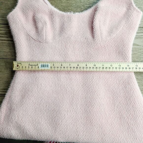 Sau Lee Anthropologie Alexa Tank Dress 8 Pink Fuzzy Knit Sleeveless Bodycon Mini - Picture 11 of 12